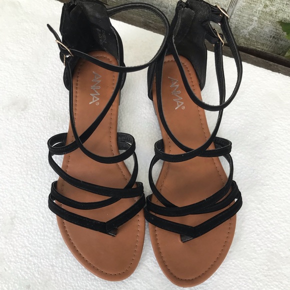 Anna Shoes - Strappy velvet sandals